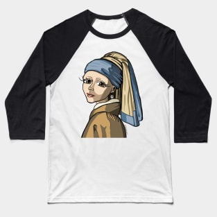 Girl with the Pearl Earring, Reimagined Baseball T-Shirt